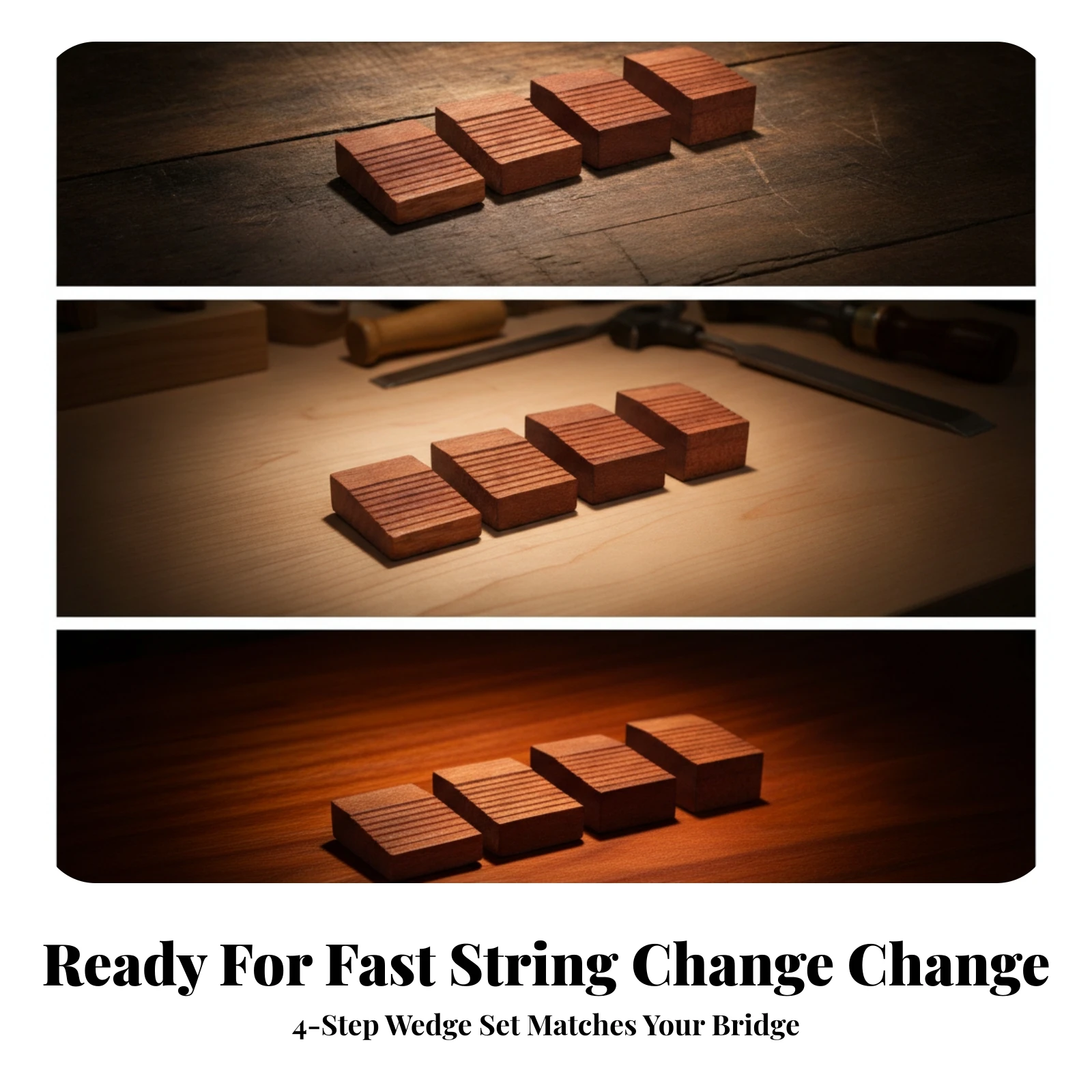 4 Pieces Floating Tremolo Setup Block Compatible Tremolo Setup Block Guitar Wedge Long-Lasting Luthier Tool Varnished