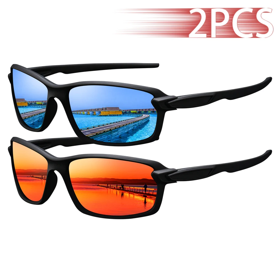 2 Stück Modische Vintage Sonnenbrille für Autofahren, Angeln, Radfahren, Bergsteigen und Sport, für Männer und Frauen, Stilvoll und Schlicht