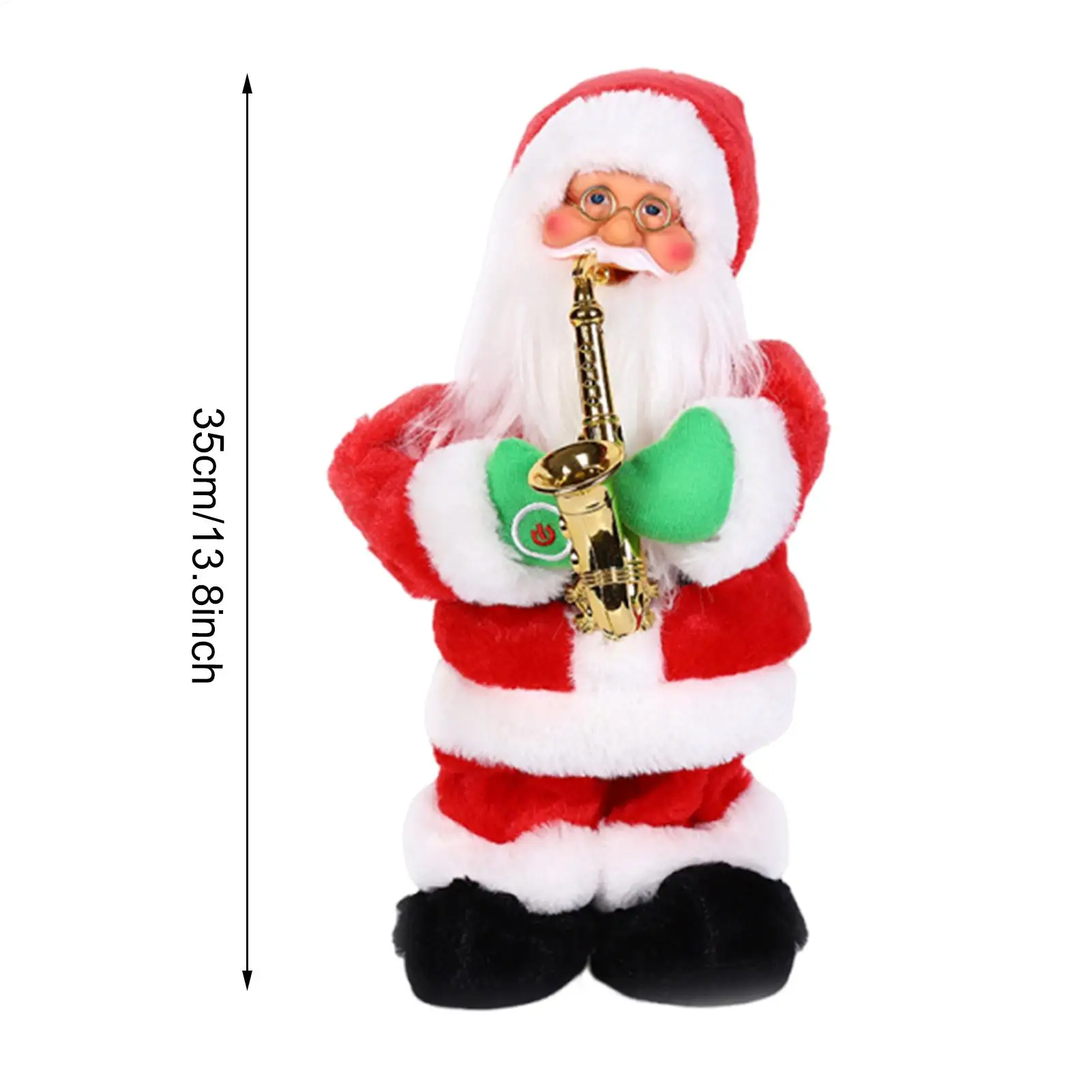 Natal elétrico musical hip dança jogar guitarra papai noel boneca ornamento com saxofone festa decoração de natal presente