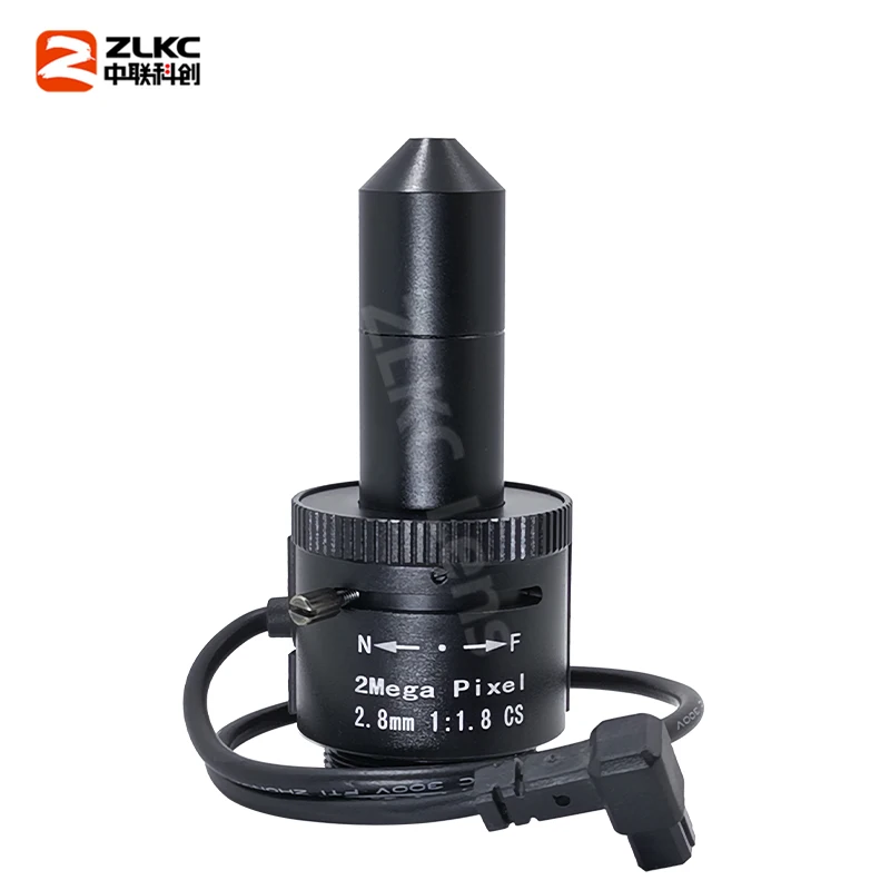 Lensa Pinhole 2.8mm panjang fokus tetap, 1/2, 5 inci bukaan F1.8 CS Mount CCTV untuk kamera penglihatan mesin 2 megapiksel Iris otomatis 2MP