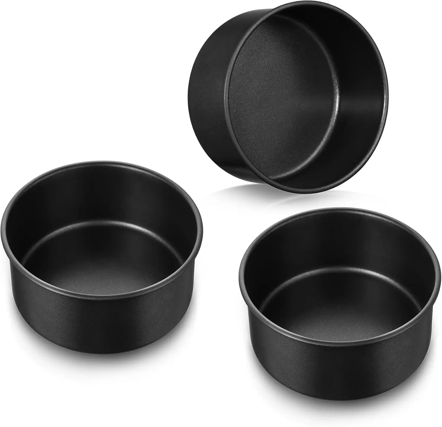 

Nonstick Stainless Steel 5 Inch Cake Pan Set of 3, Round Small Baking Pans, 2 Inch Deep, Straight Side for Layer Cakes