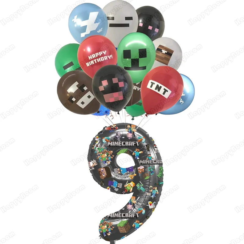 شخصيات لعبة ماي وورلد بالونات اللاتكس لتزيين حفلات أعياد الميلاد للأطفال من 1 إلى 9 أرقام بالون هوائي لاستحمام الطفل ألعاب كروية من اللاتكس #6