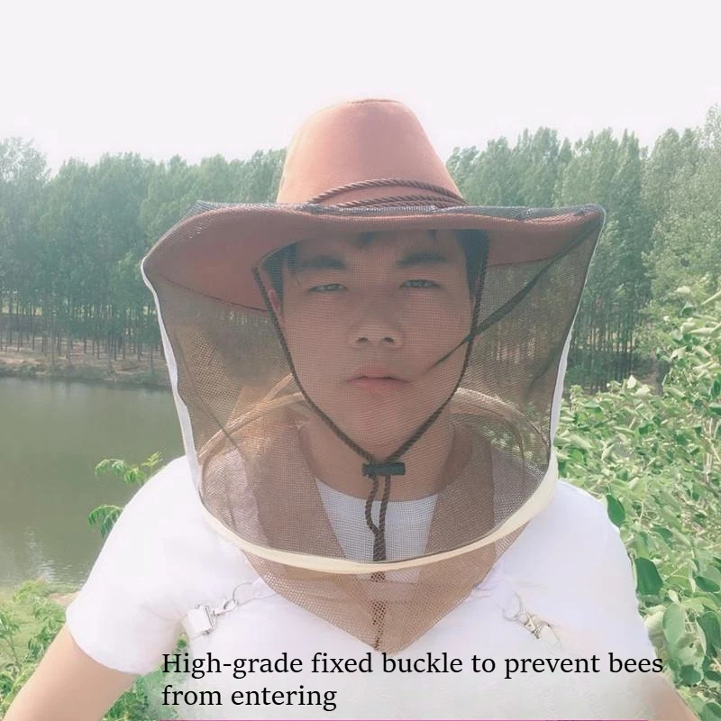 Zippered Beekeeper Anti Bee Hat, Breathable Beekeeping Veil Head Net Face Protector