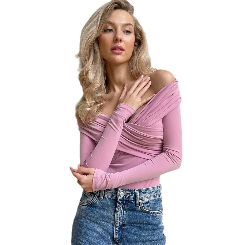 Red Sexy New Women's Bodysuits Spring Backless Corset Slim Fashion Crossed Bodysuits Long Sleeves Casual Female Elegant Rompers