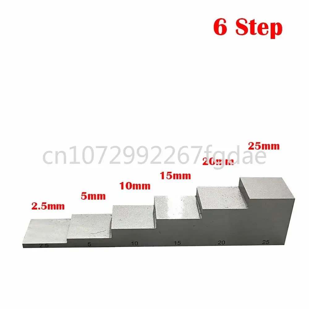 Calibration Test Block 1018 Steel 6 Step 2.5mm 5mm 10mm 15mm 20mm 25mm for Ultrasonic Thickness Meter and Linearity in NDT Test