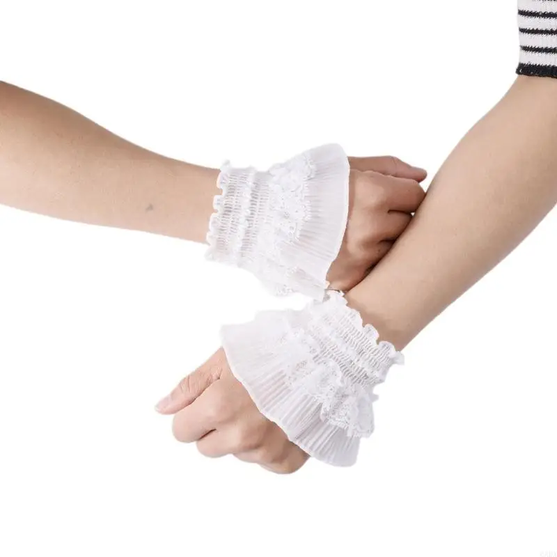 Women Short Lace Gloves Fingerless Bridal Wrist Glove Evening Wedding Party Prom Cosplay Gothic Clothes Photo Props 6XDA