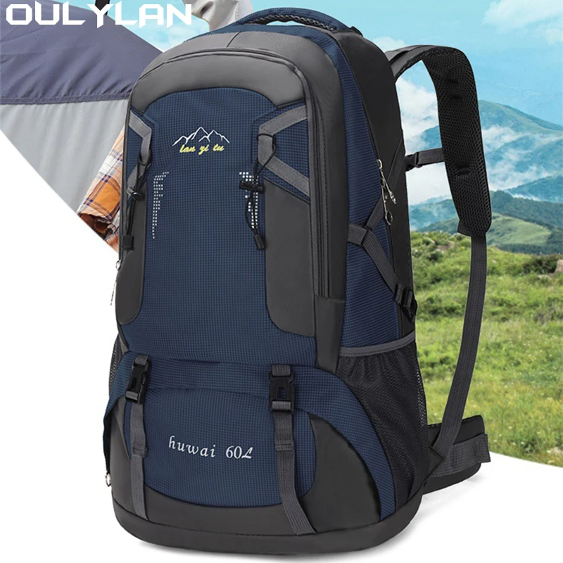 Oulylan Sports Bag Waterproof Outdoor 60L Capacity Climbing Backpack Camping Hiking Backpack Women Trekking Bag For Men