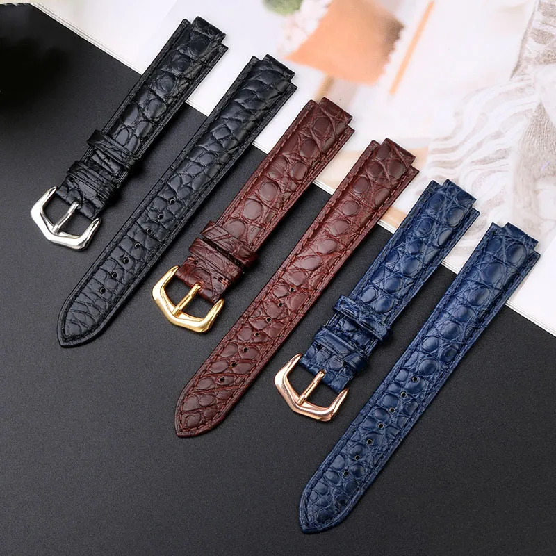 For Cartier Blue Balloon Watch Band with Men\'s and Women\'s Crocodile Leather Watch Band Accessories Raised strap18-11mm 20-12mm