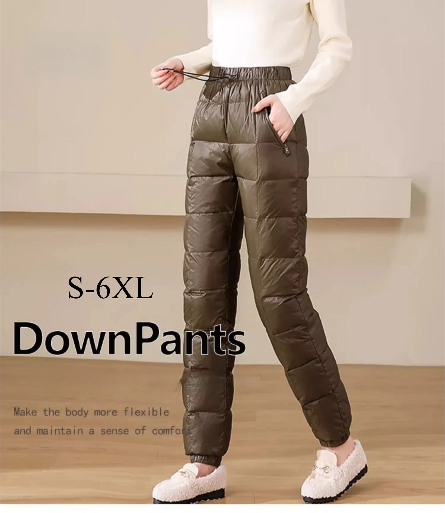 

2025 Winter New Outdoor Thickened Down Pants Women's Loose Warm Northeast Harbin Waterproof and Cold-proof Plus Size