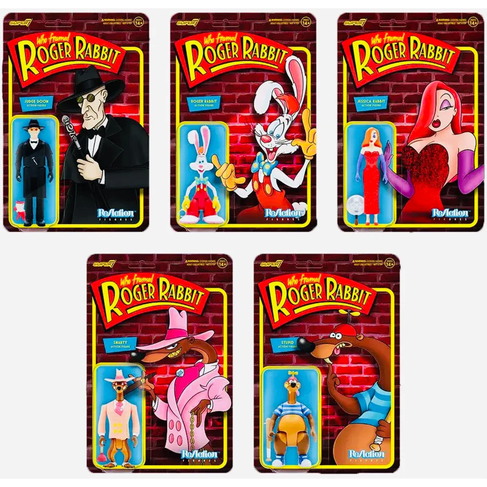 

Super 7 Who Framed Roger Rabbit Reaction Figure Smarty Stupid Jessica Rabbit Retro-Style art Collectible Figurines Children Toys