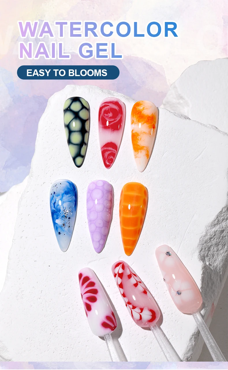 AS Tpo Free Clear Blooming Gel Polish 15 ml UV-LED Soak Off Nail Art Polish zum Verteilen von Effekt Marmor Gel Paint Lack TopBase – Detail 1