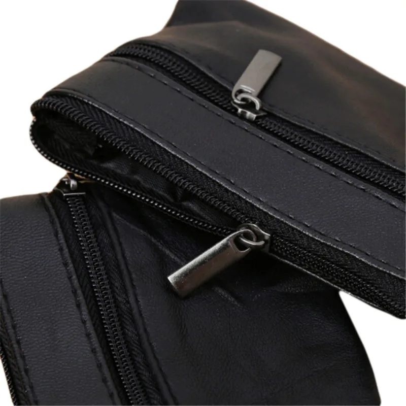 Monedero de cuero negro adecuado para hombres y mujeres, Mini carteras con cremallera, monederos pequeños femeninos, tarjeteros casuales, llaveros