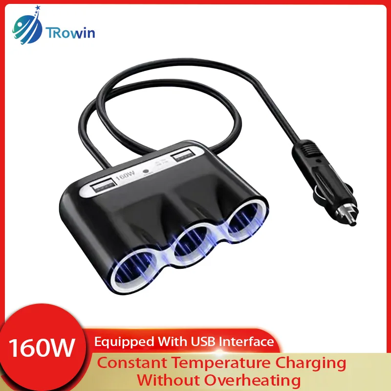 Car Charger Auto Phone Charging Port Auto Charger Solid Interface Multidimensiona Extension For Navigation Car Refrigerato