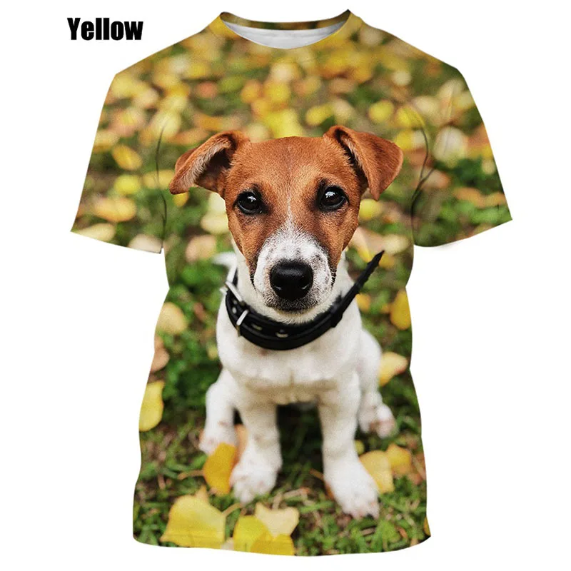 2023 New Fashion Animal Jack Russell Terrier Dogs 3D Printed Men T-shirt Casual Cute Dog Graphic Streetwear Oversized Tops