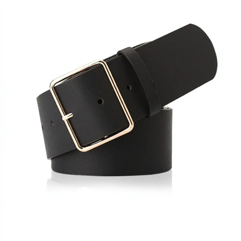 Fashion Women Wide Belt Large Buckle Waistband Elegant Decorative Strap For Down Jacket Windbreaker Denim Pants