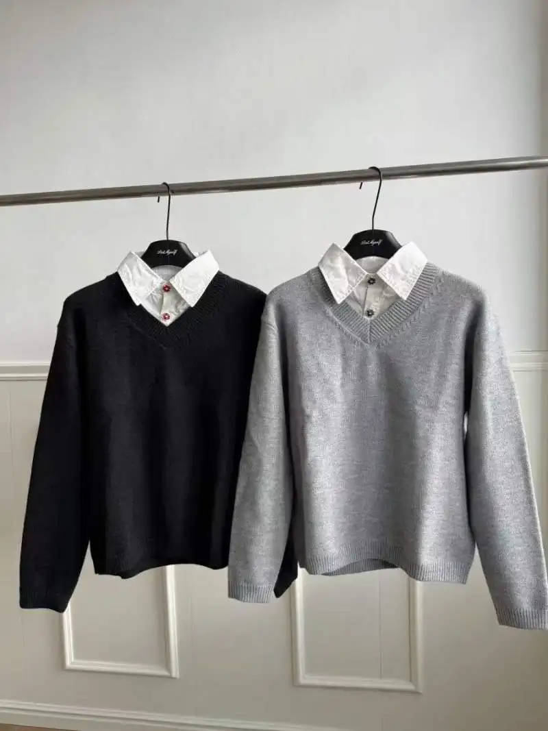 سترة تريكو عالية nce V-Ne Sle للرجال للخريف والشتاء كاجوال فضفاضة تناسب ألياف البوليستر الناعمة سترة طويلة Sve