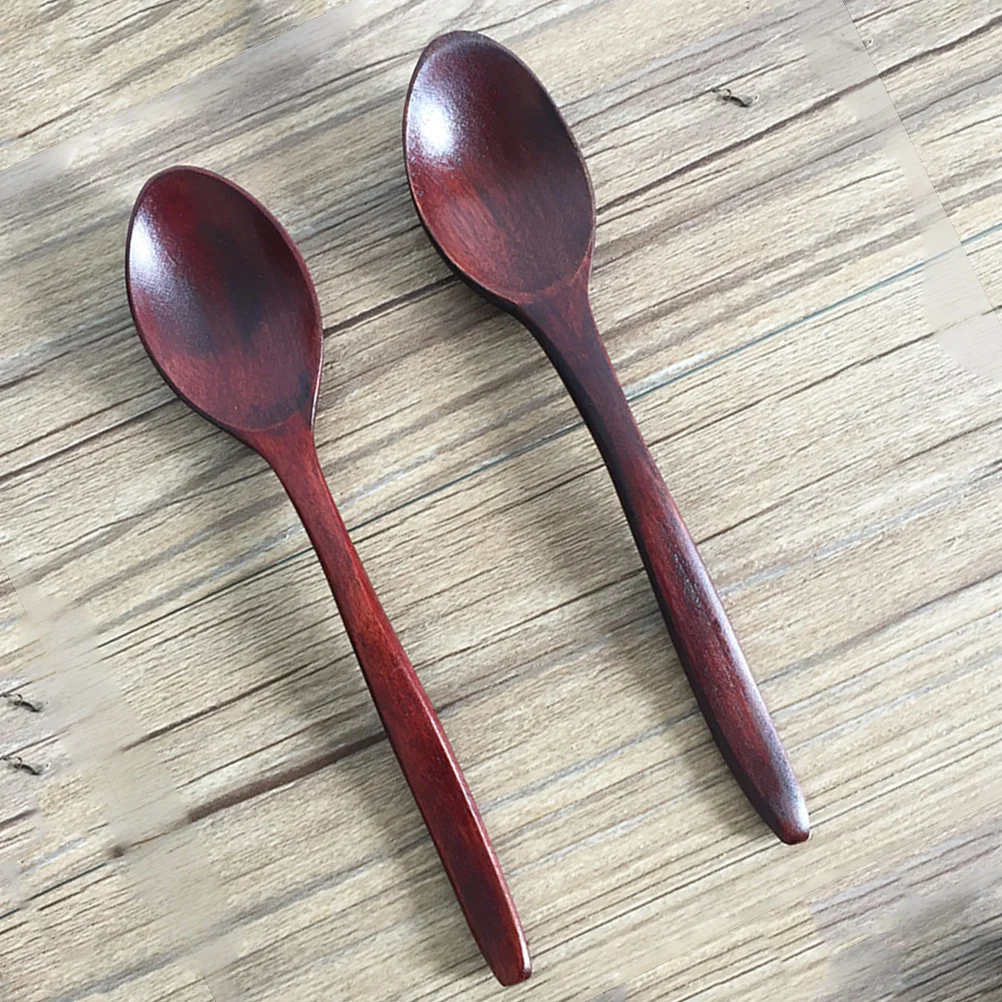 

5Pcs Wood Soup Spoon Natural Material 18cm Long Handle Lightweight Scoop for Home Restaurant Kitchen Condiments