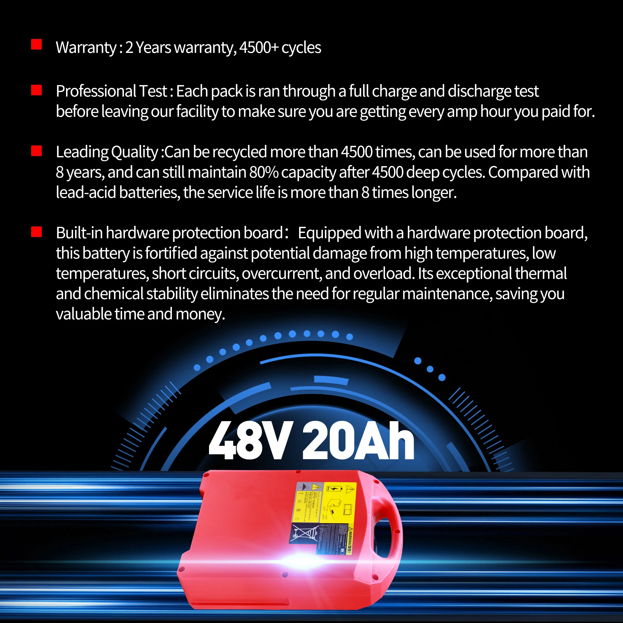 LiFePO4-Lithiumbatterie 48 V 20 Ah für HELI CBD18J-LI3 CBD20J-LI3 Elektro-Gabelstapler-Palettenbuchse