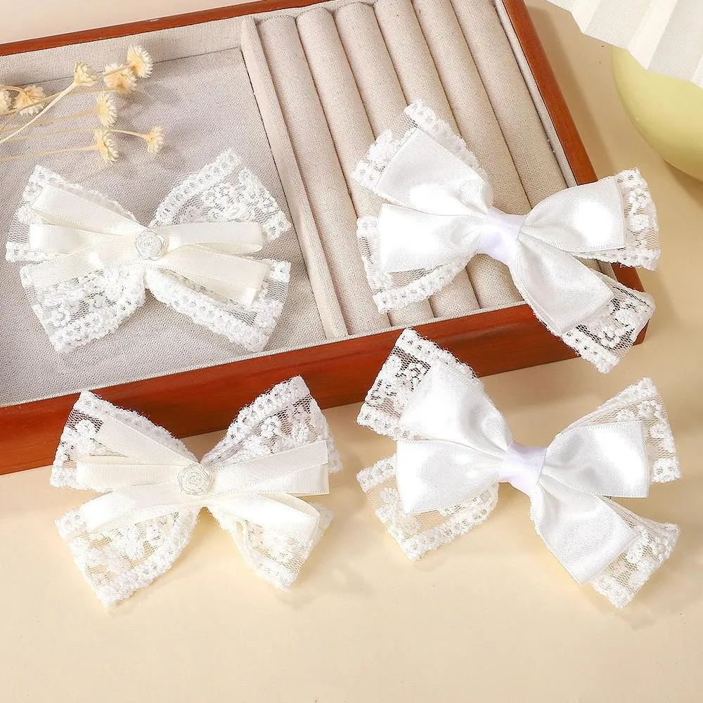 2 teile/satz Spitze Haar Bögen Clip Nette Mädchen Haarnadeln Solide Haar Clips Barrettes Kinder Headwear Mode Haar Zubehör Geschenke
