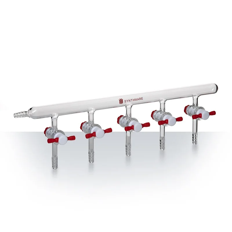 

SYNTHWARE Vacuum gas distributor with single row pipe, VACCUM MANIFOLD, PTFE STOPCOCKS, Borosilicate glass, M50