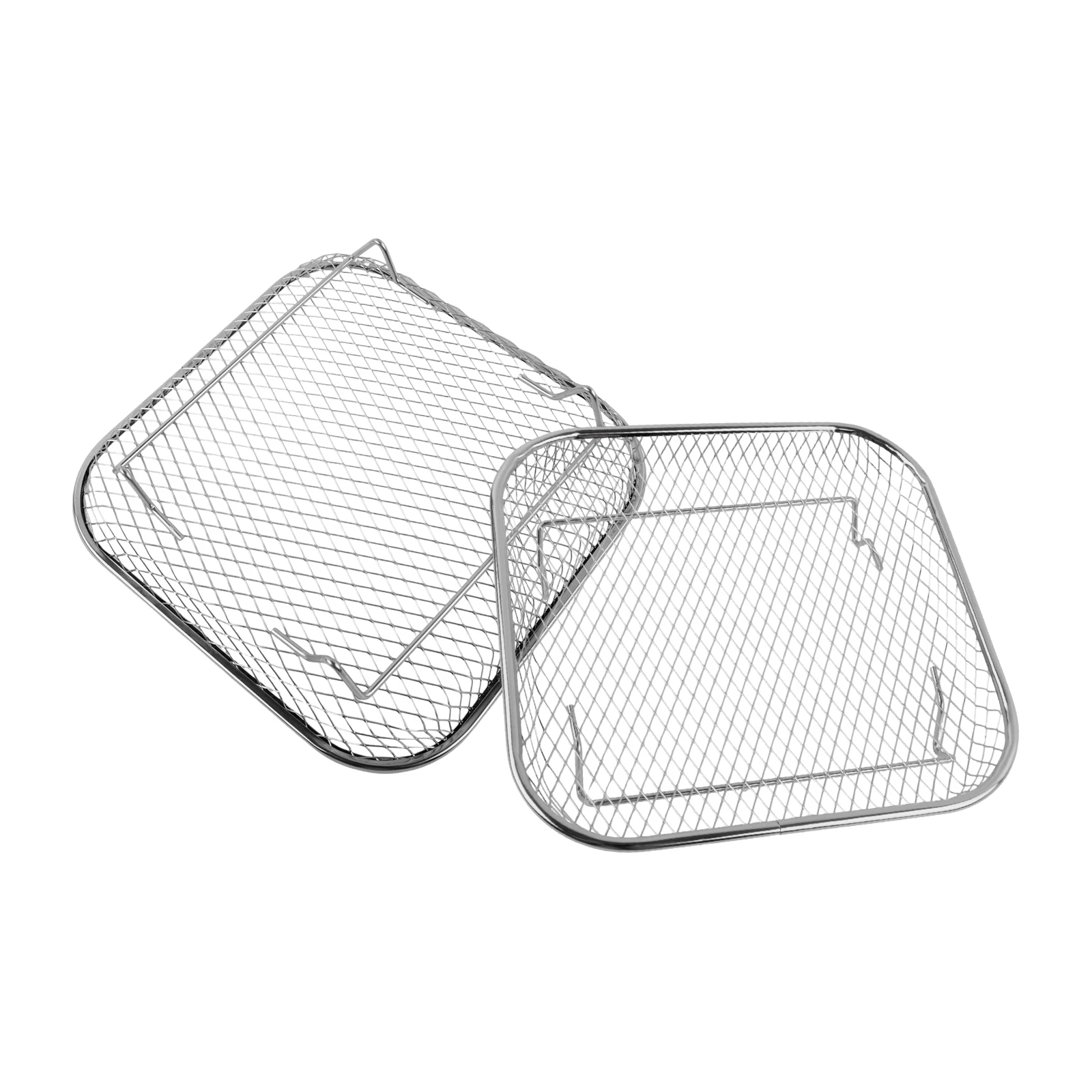 Air Fryer Cooking Tool With Stackable Design 19.5x13.5x9cm Rectangular Stackable Rack Set Crispy Texture Cooking Kitchen Cooking
