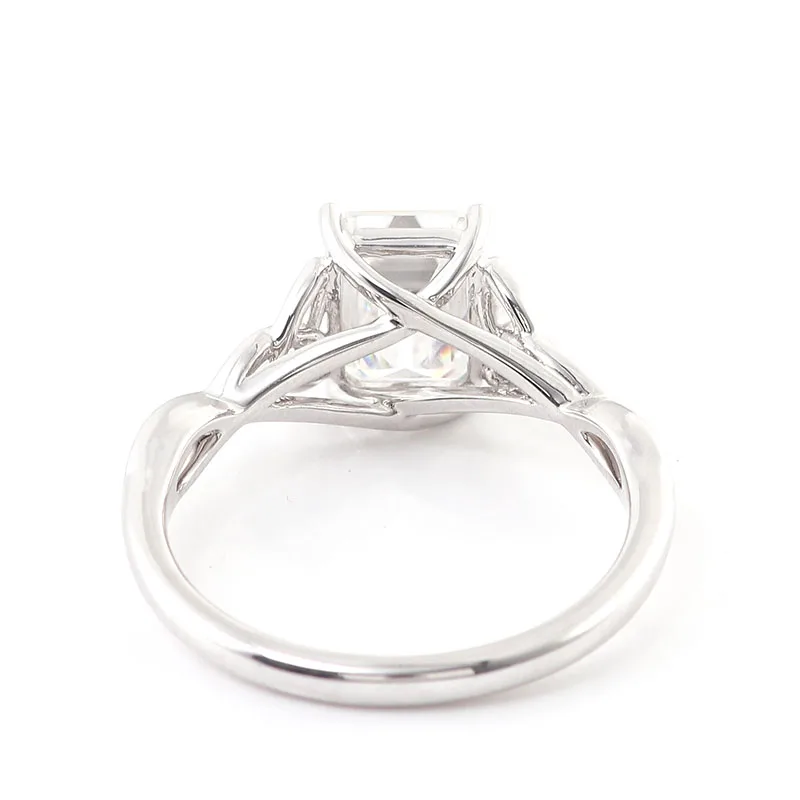 Provence Luxury Twisted ring Solid Gold 2ct IGI EF/VS Emerald cut Lab Diamonds Trendy Wedding Rings Classic vintage band Custom