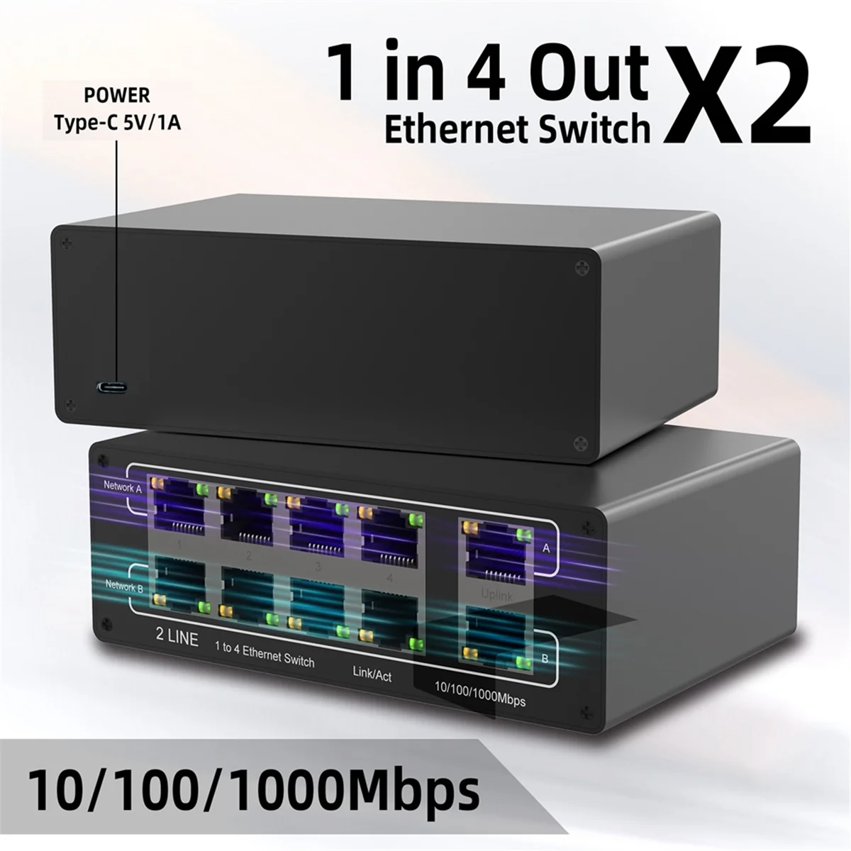 

#035J Network Gigabit 8-Port Network Sharer (Black)