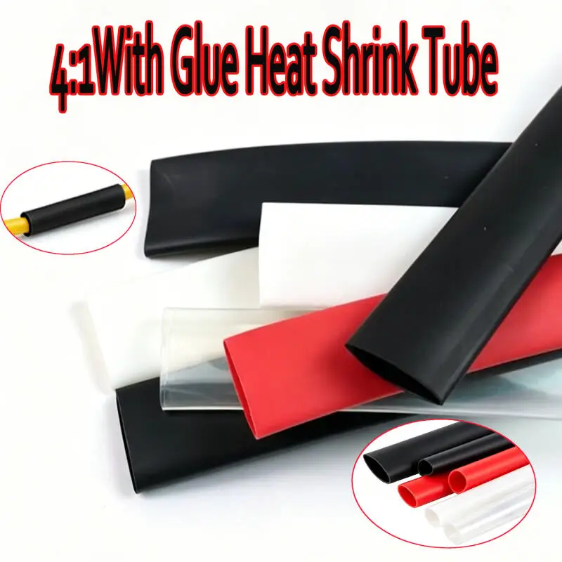 1 meter 3 meters 4:1 Heat Shrink Tube Double Layer 4/6/8/12/16/20/24/32 mm Heat Shrink Tube for Electrical Insulation