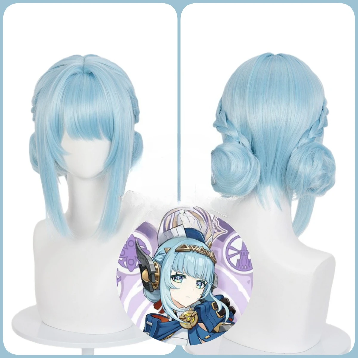 Genshin Impact Ineffa Cosplay Wig Heat Resistant Synthetic Hair Rose Net Cap Anime Roleplay Party