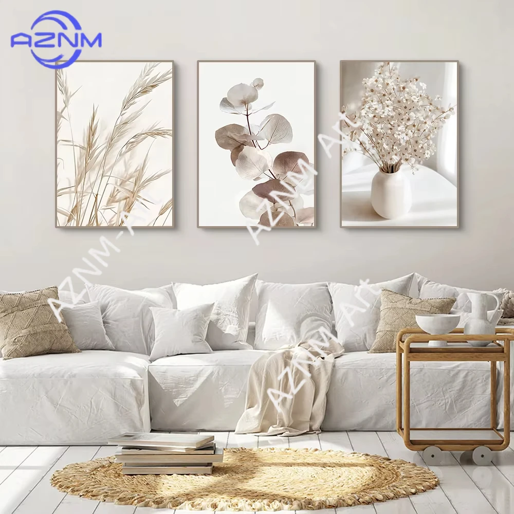 1 Stück/3 Stück im Bohemian-Stil, fertig zum Aufhängen, ohne Rahmen, Leinwandgemälde, modernes Wanddekorations-Gemälde-Set, Wohnzimmer, Schlafzimmer