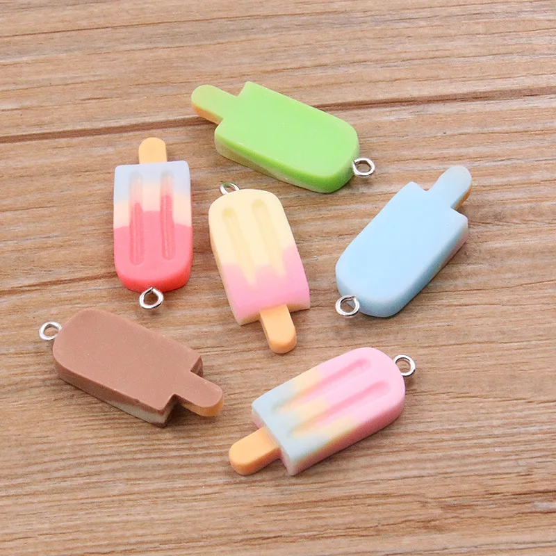 6Pcs Gradient Ice Pop Resin Charms Mini Popsicle Pendants DIY Accessories For Necklace Bracelet Bag Hanging Jewelry Crafts view 3