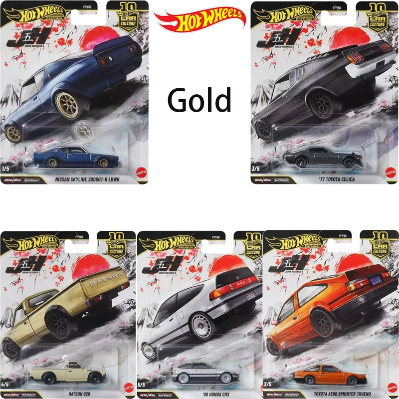 2025 New Hot Wheels Gold FPY86 AE86 Japanese History Alloy Model Car DATSUN 620 Child GIFT Collection Toy