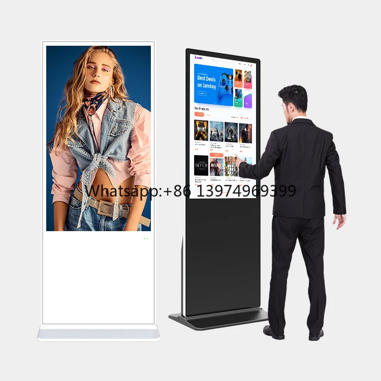 Vertical Infrared Screen Indoor 4K Custom Digital Signage Totem 43 50 55 Inch Android Digital Signage