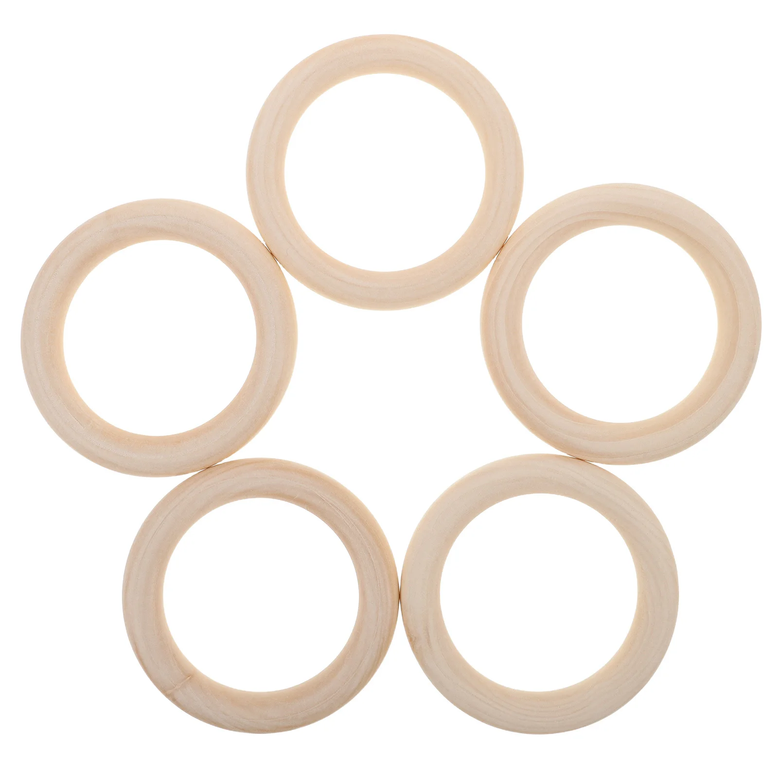 5 Anillos de Madera Hechos a Mano de 100 mm, Aros de Madera sin Pintar de Gran Tamaño para Macramé, Atrapasueños, Manualidades, Decoración y Proyectos de Bricolaje