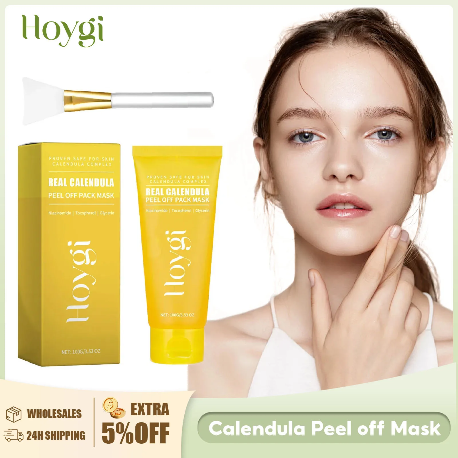 

Calendula Peel off Mask Shrink Pore Oil Control Fade Dark Spot Nose Cleansing Brightening Moisturizing Blackhead Remover Mask