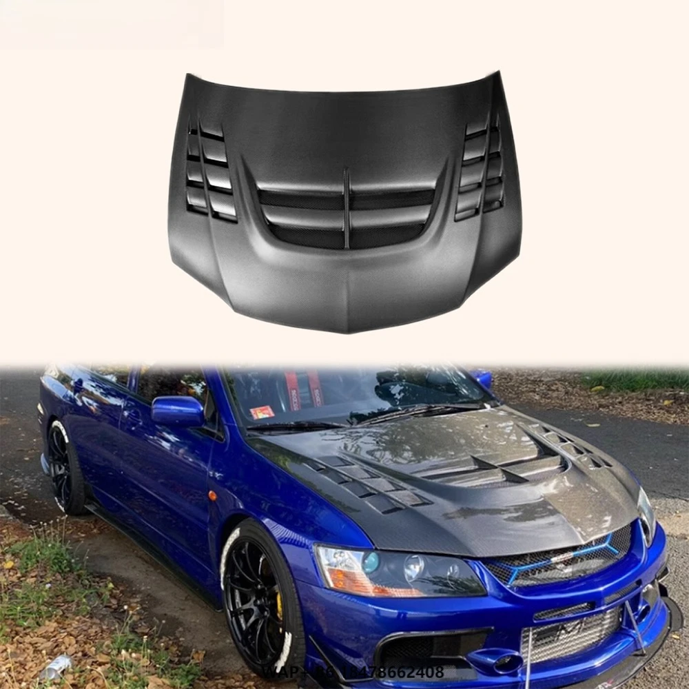 

For Evolution EVO 7 8 9 01-07 Matte Carbon VTX Front Vented Hood