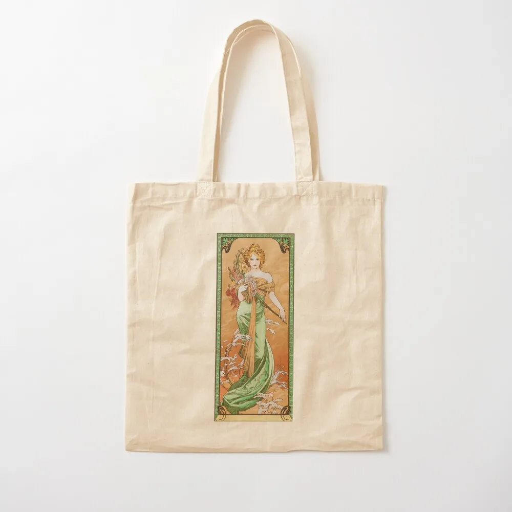 

Alphonse Mucha, Spring, Art nouveau Tote Bag tote bags cloth bags eco bag folding