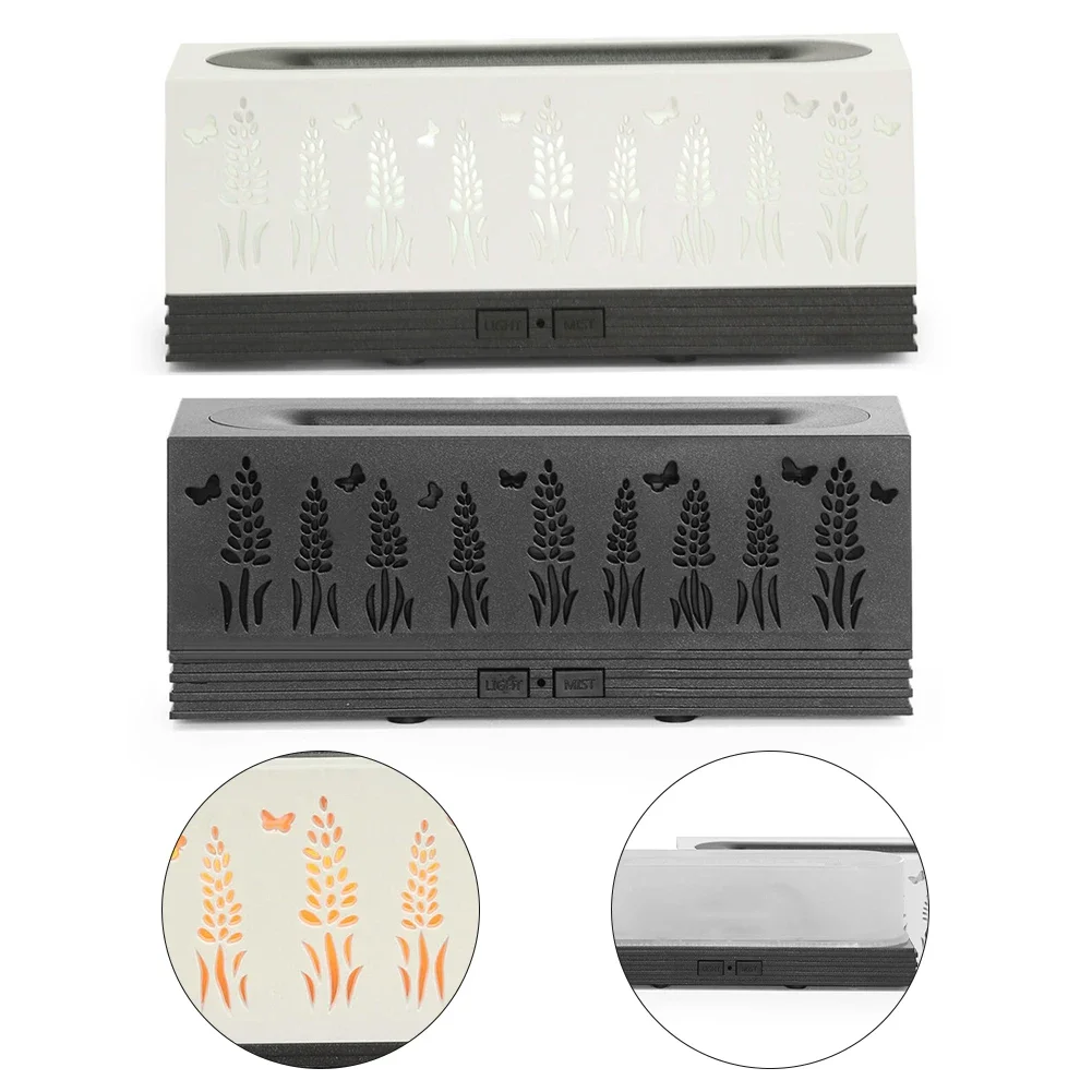 Square Humidifier & Aroma Diffuser with Enchanting LED Light Display and Stylish Butterfly Cutout Design for Relaxation