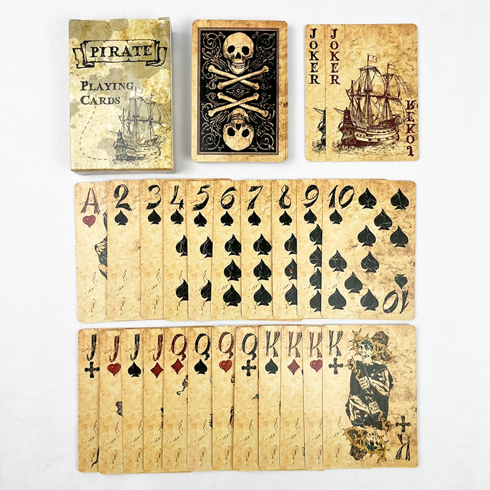 Cartas de juego de póker de rey pirata, baraja de puente Vintage para fiesta, 60x90mm