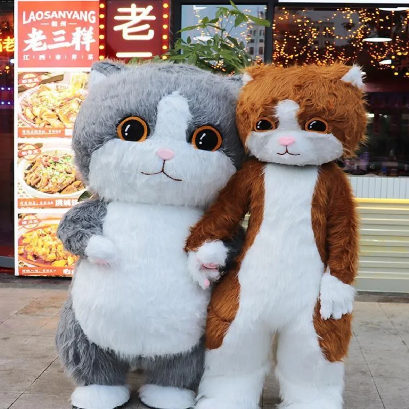 Orange Cat Inflatable Suit Giant Cats Cosplay Mascot Costume For Adult Cartoon Mascotte Performance Party Dress Up Doll Clothing