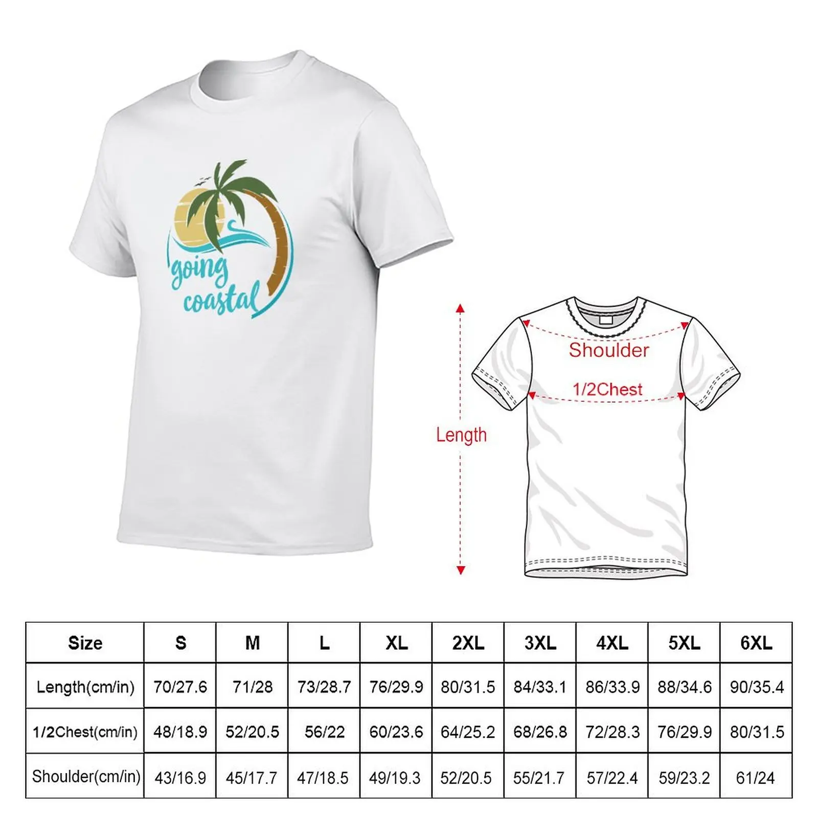 Going Coastal T-Shirt Casual All Match Tee Shirt for Men