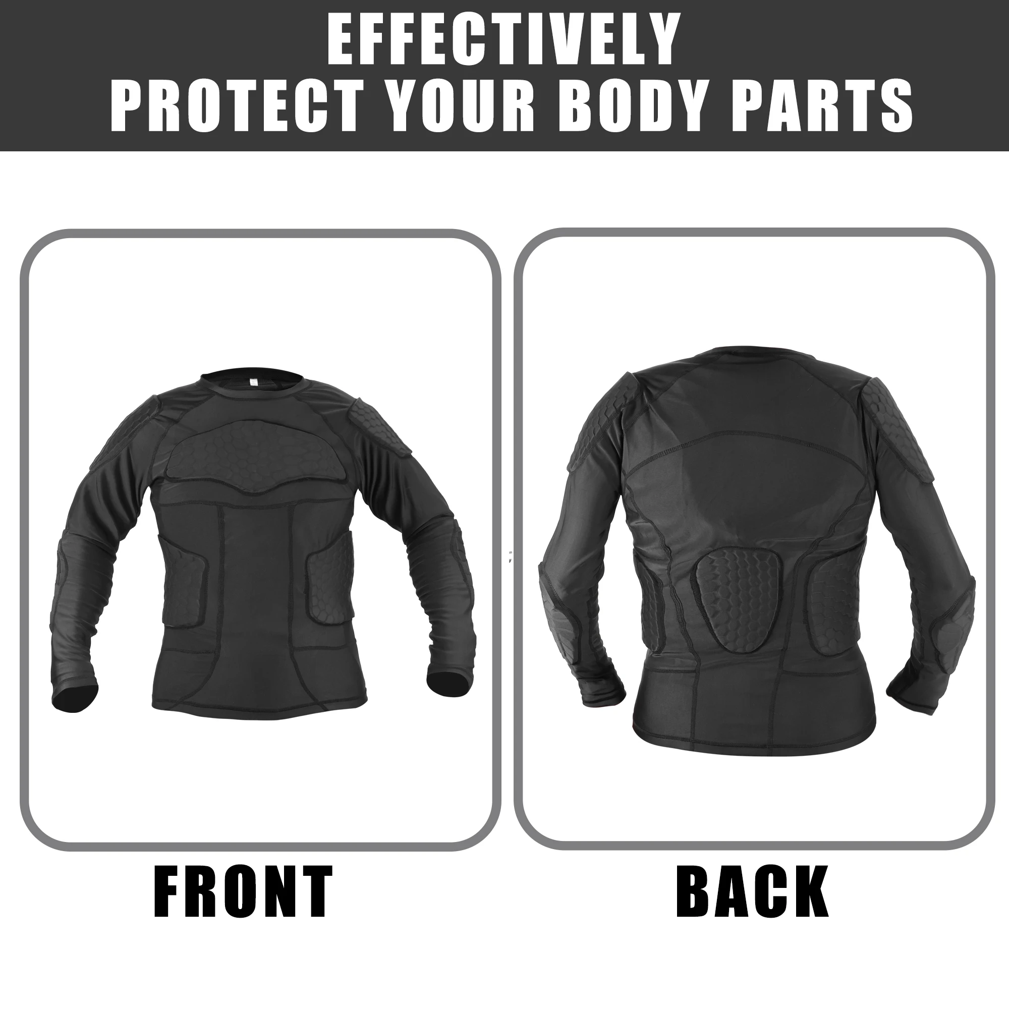 Motoforti Size M-2XL Motorcycle Riding Protective Full Body Armor Jacket Thorax Back Backbone Protector for Skateboarding Skiing