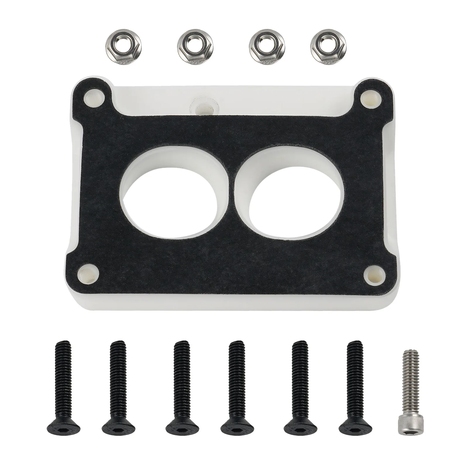 

BEVINSEE TBI Manifold Adapter For 2 Barrel Holley 4412 350 500 CFM autolite carbs(early) For Chevy TBI 1.75'' Adapter W/Gasket