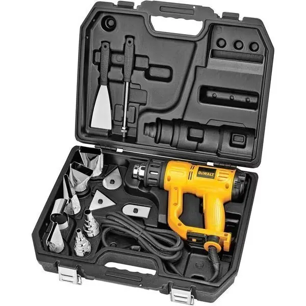 Heat Gun Kit, Corded Powered, 120V AC, Variable Temp. Setting, 1,550 W Watt, Pistol-Grip Handle