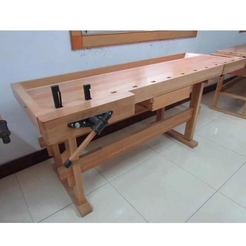 Beech solid wood woodworking table multifunctional woodworking workbench operation table DIY woodworking table tools