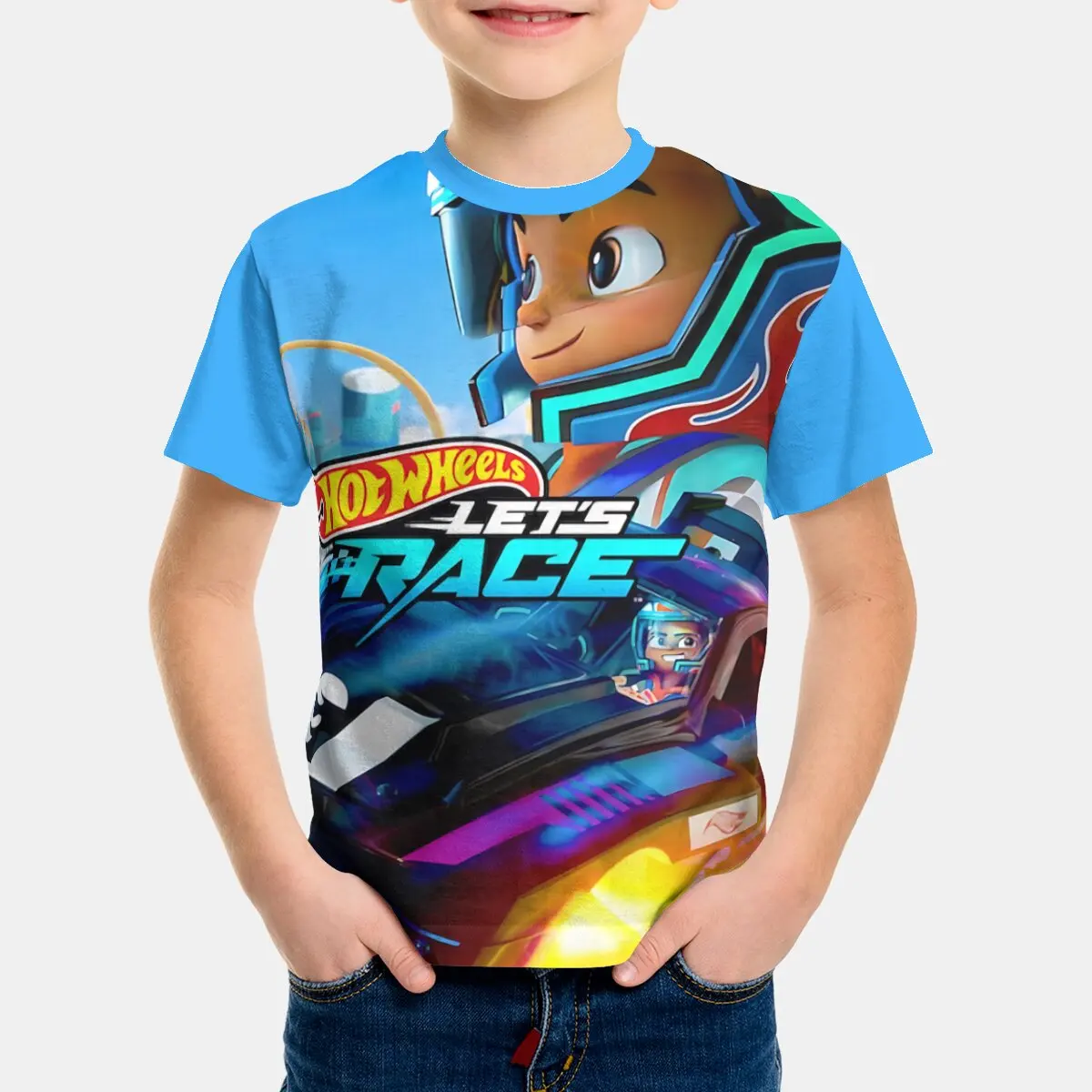 Hot Wheels Print Baby Clothing 5 to 14 Years Male Outdoor Clothes for Disneys Children Boy Girl Child T-Shirt Top Shirts