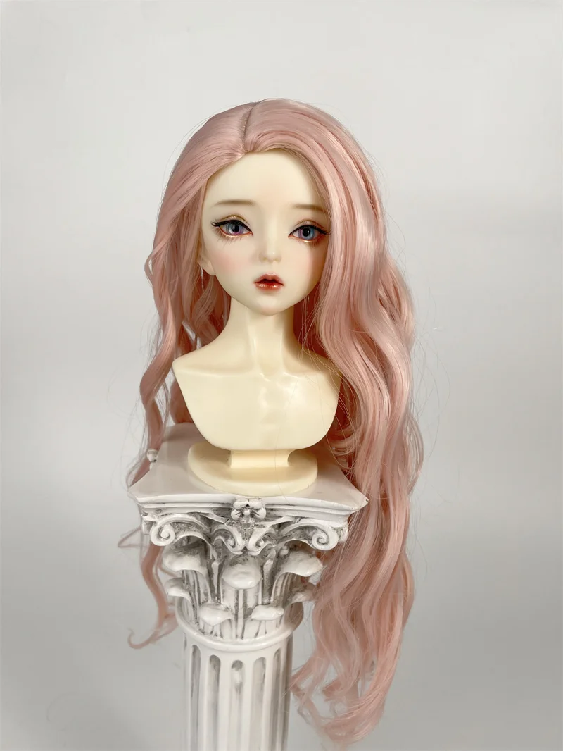 BJD doll wig suitable for 1/3 size bjd girl wig cute medium parted big wavy long hair 1/3 size doll accessories (four colors)