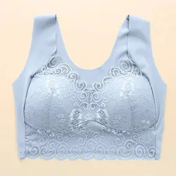 New Women's Lace Bra Trackless Sports Thin Bra Breathable, Soft And Comfortable Casual No Underwire V-Neck Bra