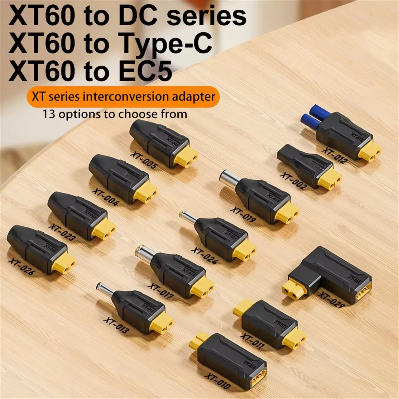 DC Male Female No Wire Connector Plug Adapter 55*25 5521 7406 7909 to XT60 Connector XT60 Male Female to EC5 Female Plug Type-c