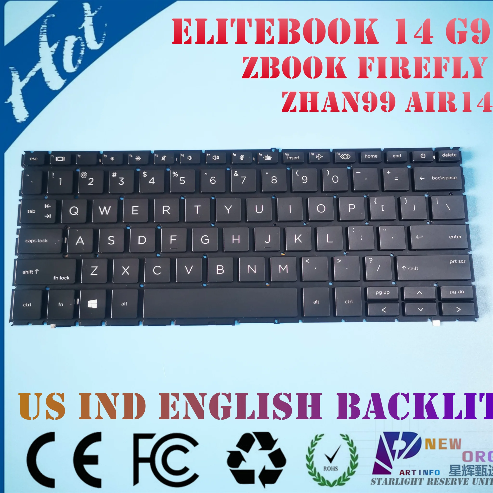 

Клавиатура с подсветкой для ноутбука HP ELITEBOOK 830 835 840 845 1030 G9 ZBOOK fiотраy14 ZHAN99 AIR14 G9 Series